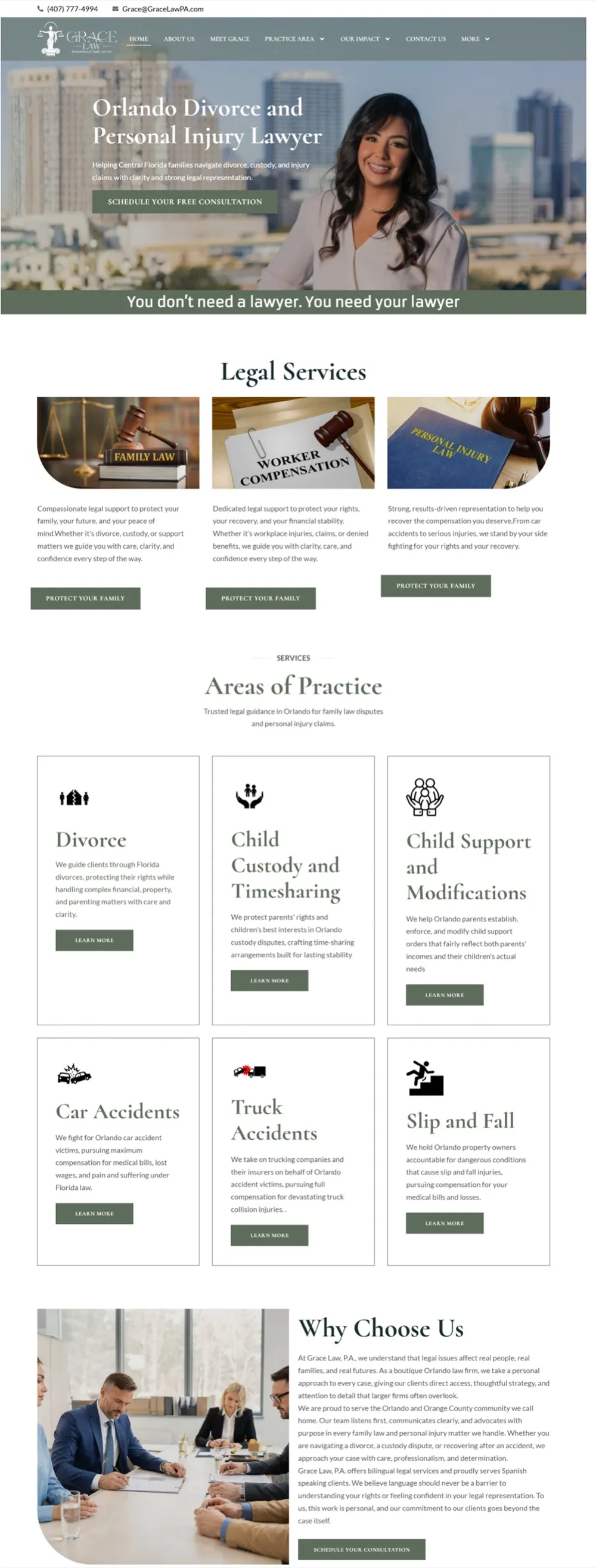 Grace Law PA custom law firm website design